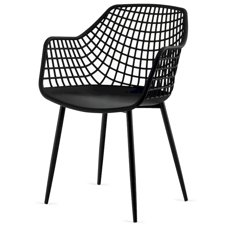 Modernes Esszimmerstuhl-Set aus 4 Stühlen mit Kunststoffschale und Metallbeinen
