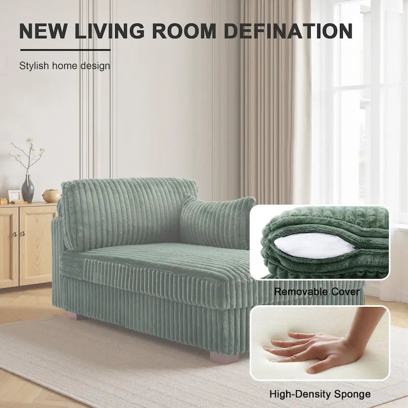 Übergroßes Sofa mit Recamiere (rechtsseitig)