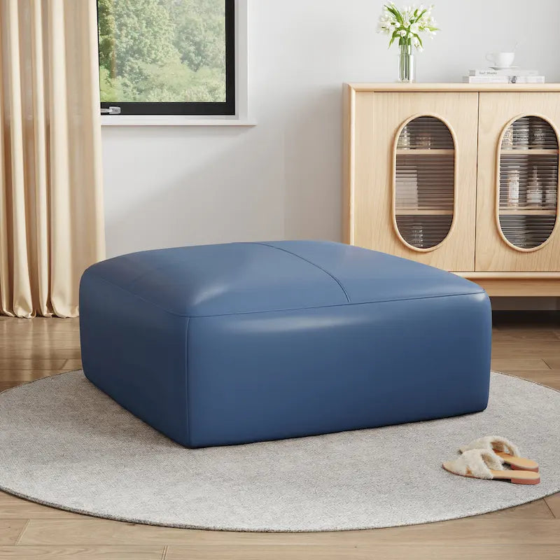 Gepolsterter Hocker aus echtem Leder für Wohn- und Schlafzimmer