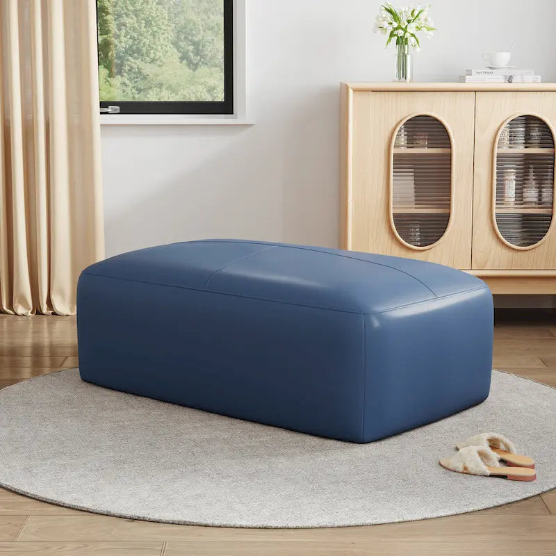 Gepolsterter Hocker aus echtem Leder für Wohn- und Schlafzimmer