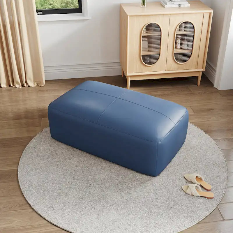 Gepolsterter Hocker aus echtem Leder für Wohn- und Schlafzimmer