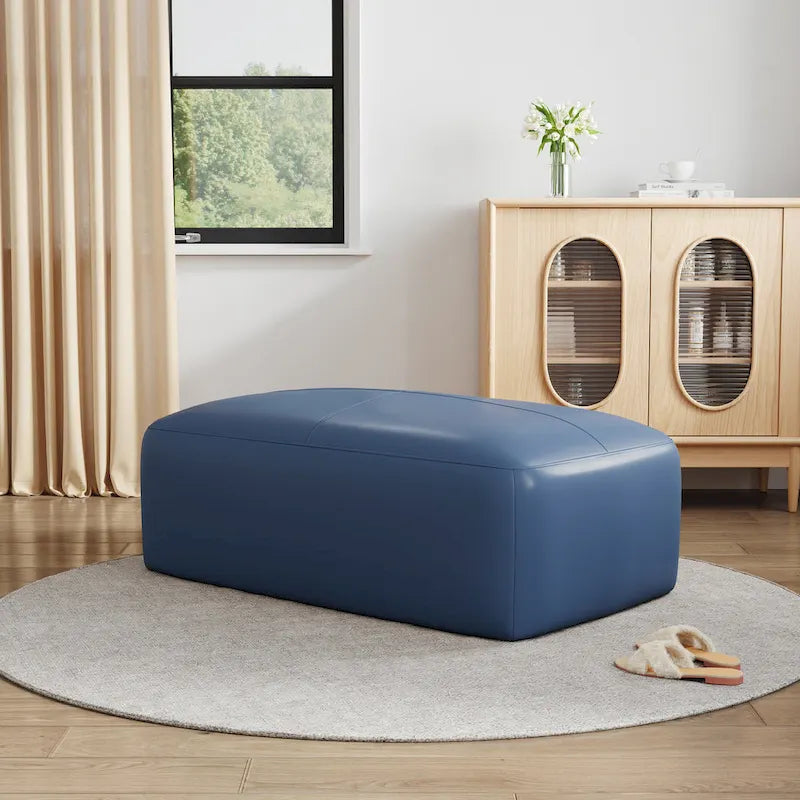 Gepolsterter Hocker aus echtem Leder für Wohn- und Schlafzimmer