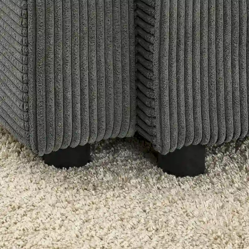 102-Zoll modernes 3-Sitzer Cord-Sofa mit Getränkehaltern
