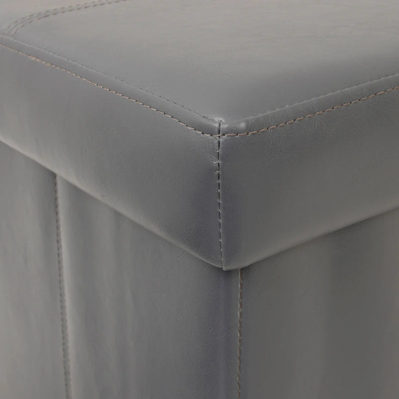 Klappbare Polsterbank mit Stauraum in Gunmetal Gray