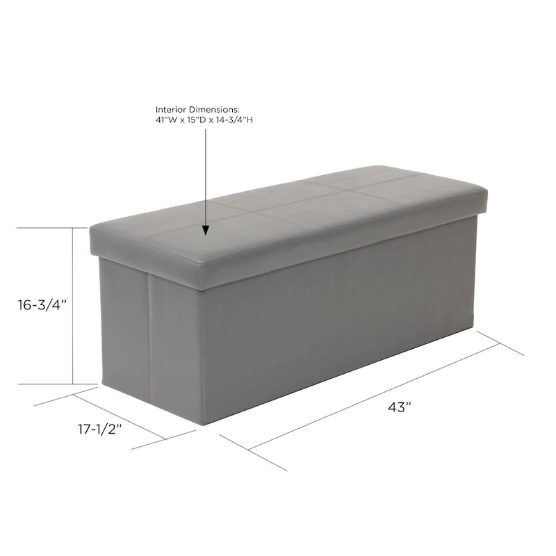 Klappbare Polsterbank mit Stauraum in Gunmetal Gray