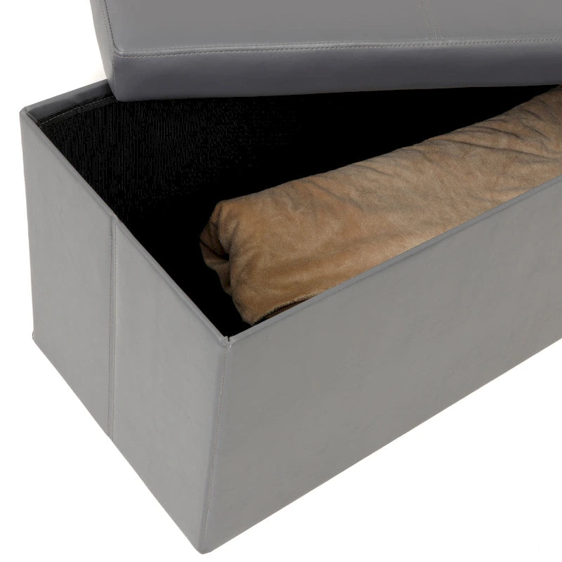 Klappbare Polsterbank mit Stauraum in Gunmetal Gray