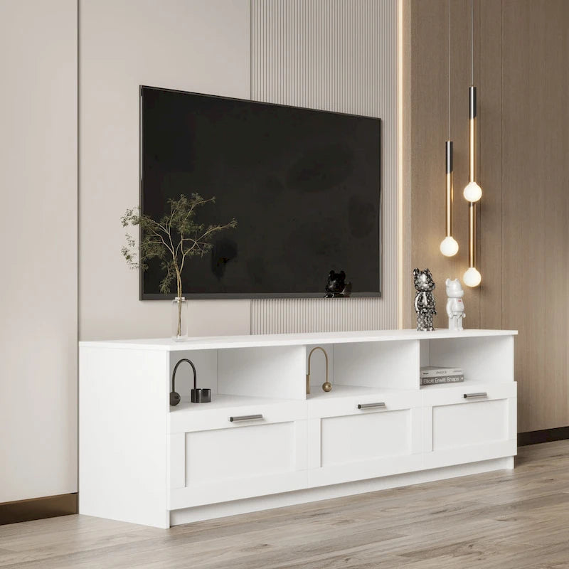 Modern 70.87 TV Cabinet TV Console Table with 3 Storage Drawers, Entertainment Center TV Stand for Living Room