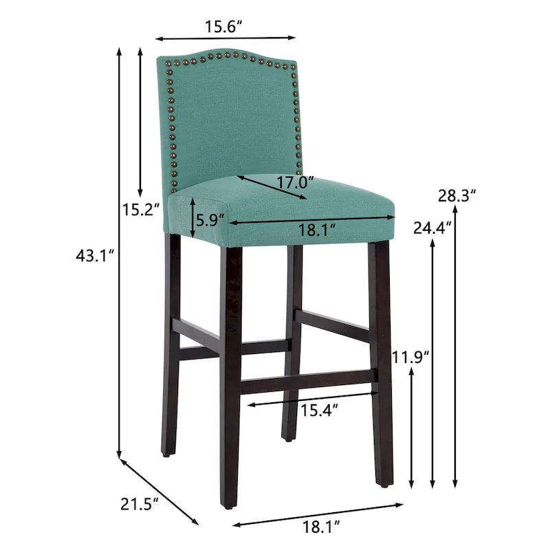 28-Zoll gepolsterte Barhocker, 2er-Set