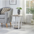 Roundhill Furniture Elysian Contemporary Round End Table with Shelf