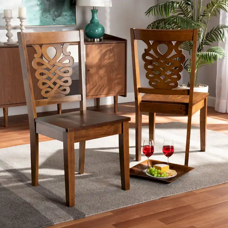 Modernes zweiteiliges Esszimmerstuhl-Set im Übergangsstil
