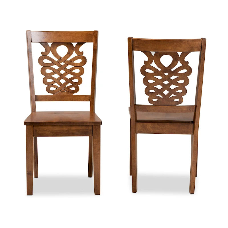 Modernes zweiteiliges Esszimmerstuhl-Set im Übergangsstil