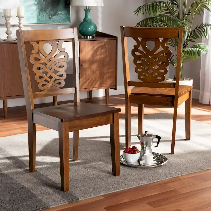 Modernes zweiteiliges Esszimmerstuhl-Set im Übergangsstil