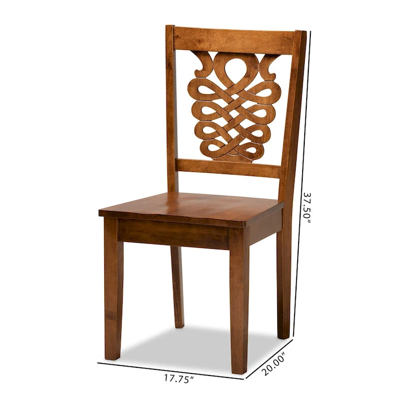 Modernes zweiteiliges Esszimmerstuhl-Set im Übergangsstil