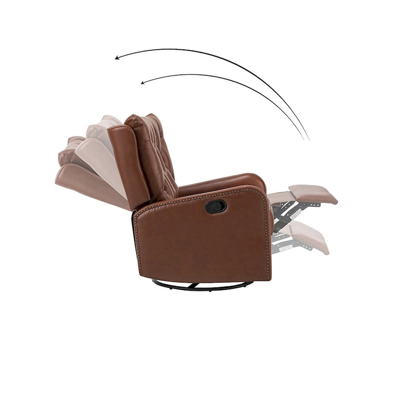 Mid-Century Echtleder-Relaxsessel mit Metallfuß