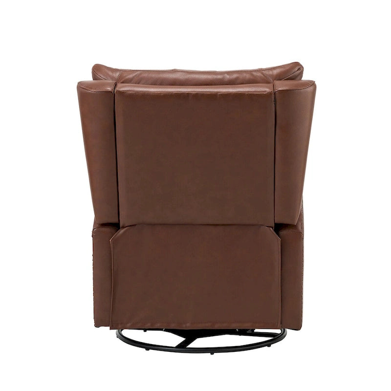 Mid-Century Echtleder-Relaxsessel mit Metallfuß
