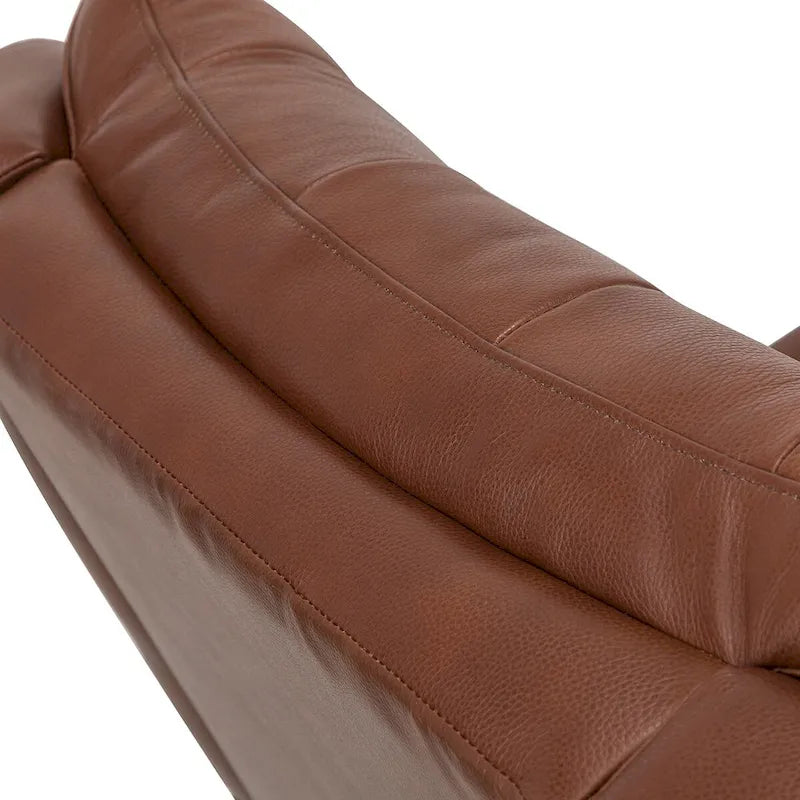 Mid-Century Echtleder-Relaxsessel mit Metallfuß