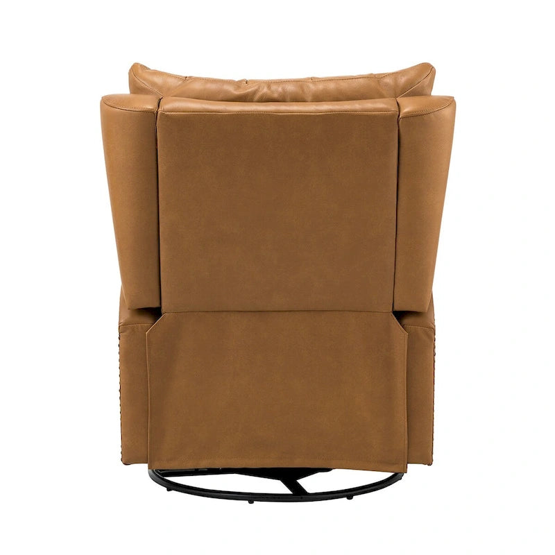 Mid-Century Echtleder-Relaxsessel mit Metallfuß
