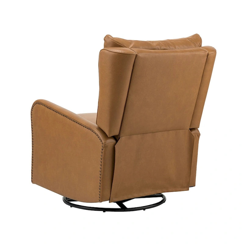 Mid-Century Echtleder-Relaxsessel mit Metallfuß