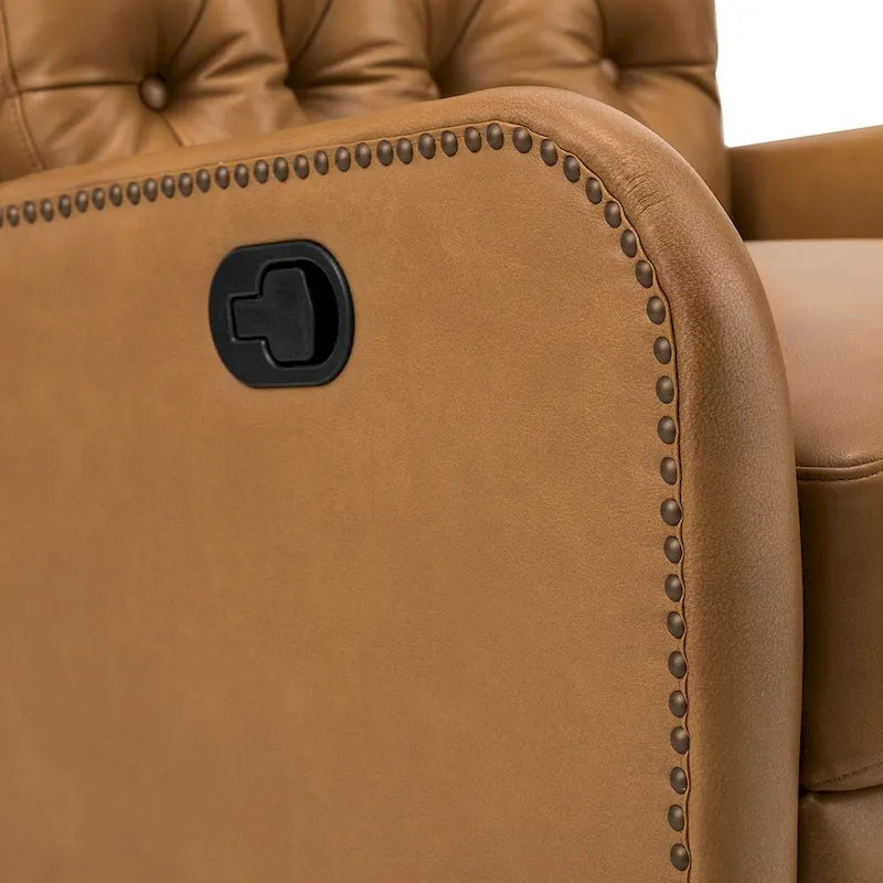 Mid-Century Echtleder-Relaxsessel mit Metallfuß