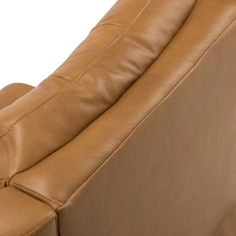 Mid-Century Echtleder-Relaxsessel mit Metallfuß