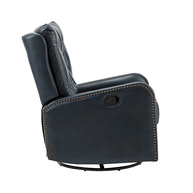Mid-Century Echtleder-Relaxsessel mit Metallfuß