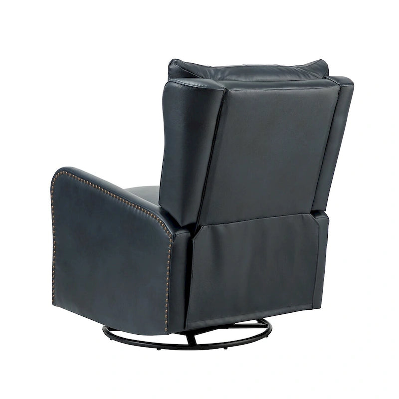 Mid-Century Echtleder-Relaxsessel mit Metallfuß