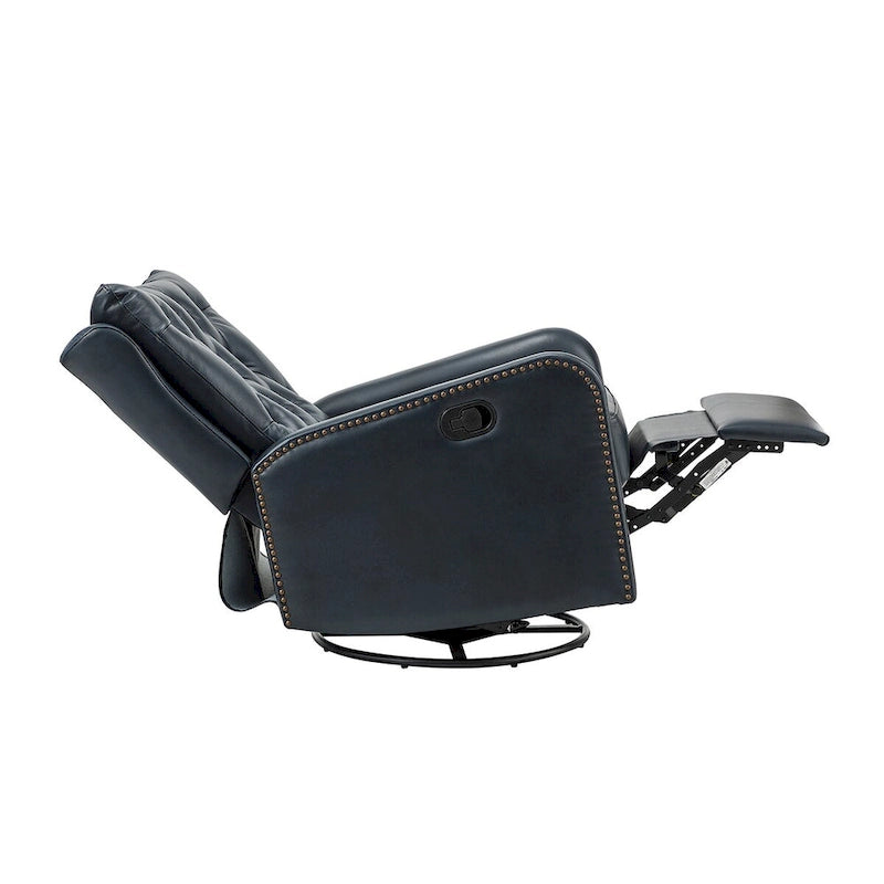 Mid-Century Echtleder-Relaxsessel mit Metallfuß