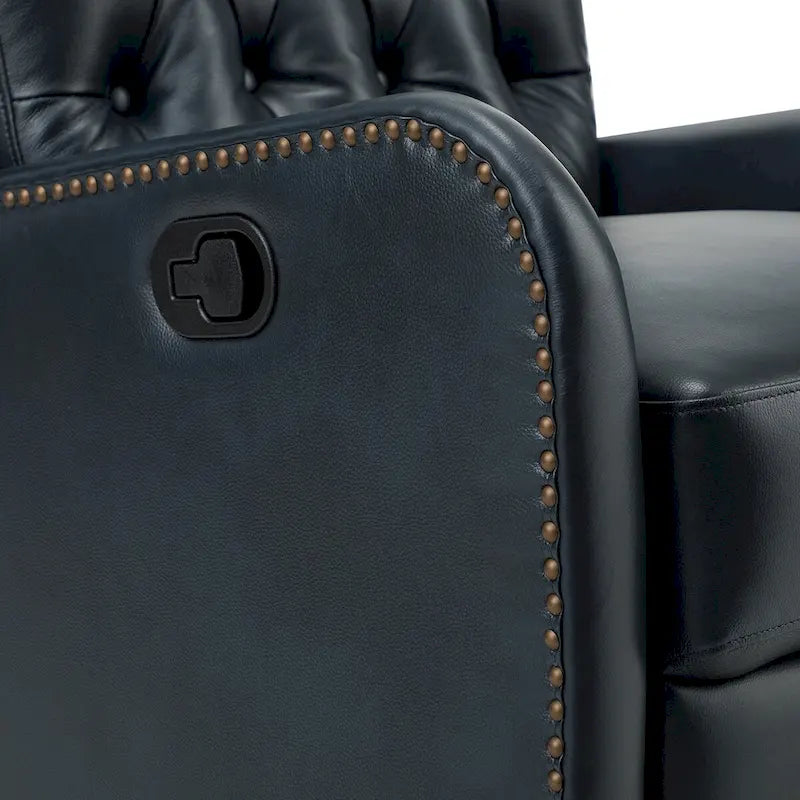 Mid-Century Echtleder-Relaxsessel mit Metallfuß