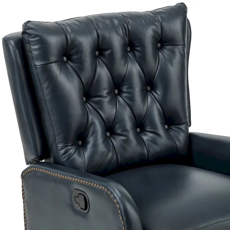 Mid-Century Echtleder-Relaxsessel mit Metallfuß