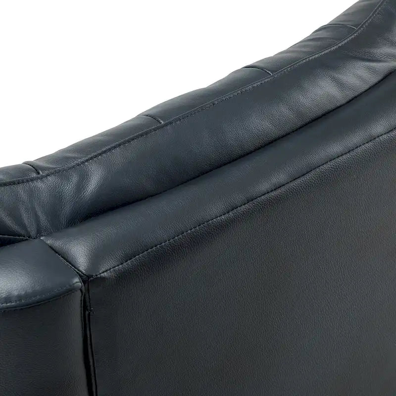 Mid-Century Echtleder-Relaxsessel mit Metallfuß