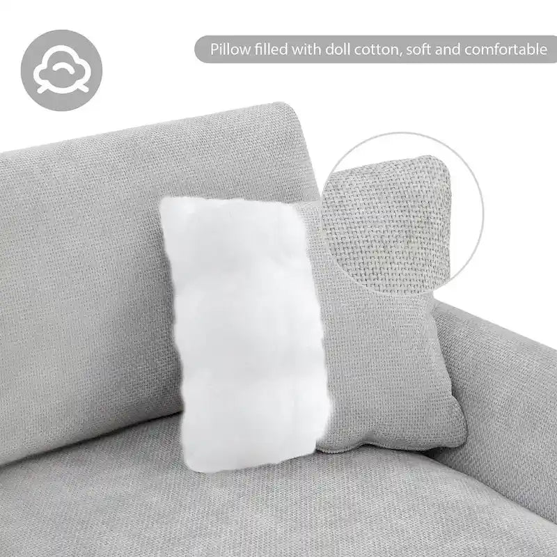 Überdimensionales L-förmiges Ecksofa mit Récamiere aus Chenille