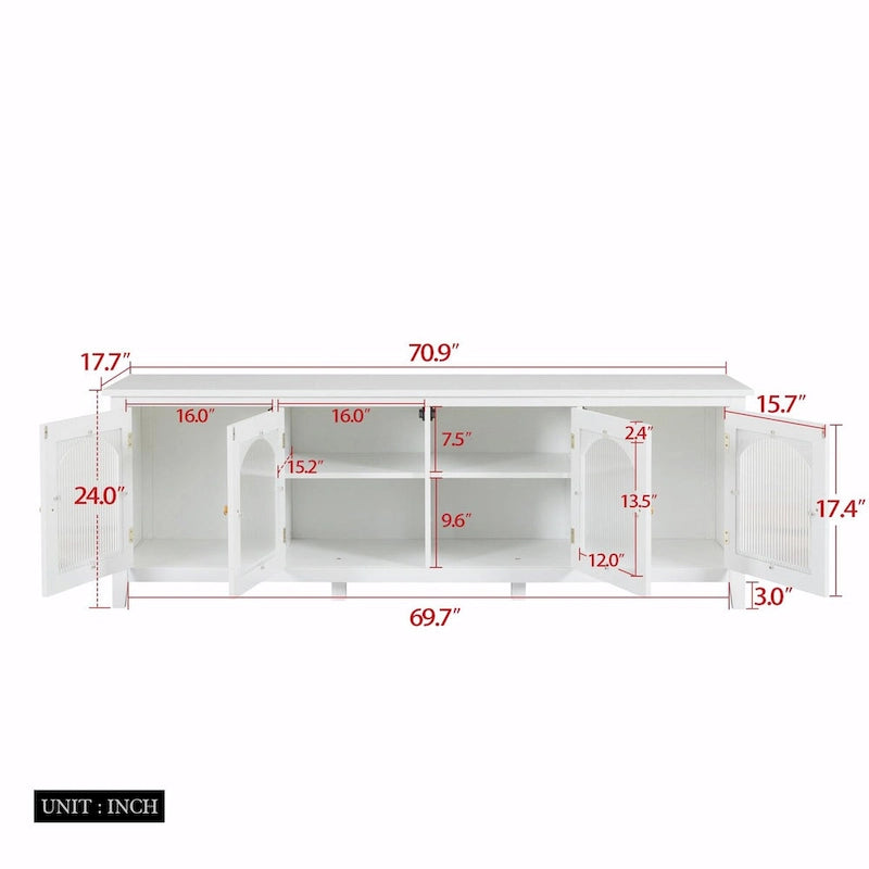 71 Zoll stilvolles TV-Lowboard Unterhaltungscenter