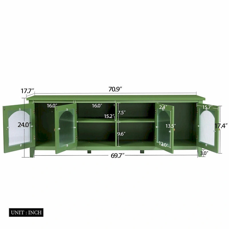 71 Zoll stilvolles TV-Lowboard Unterhaltungscenter