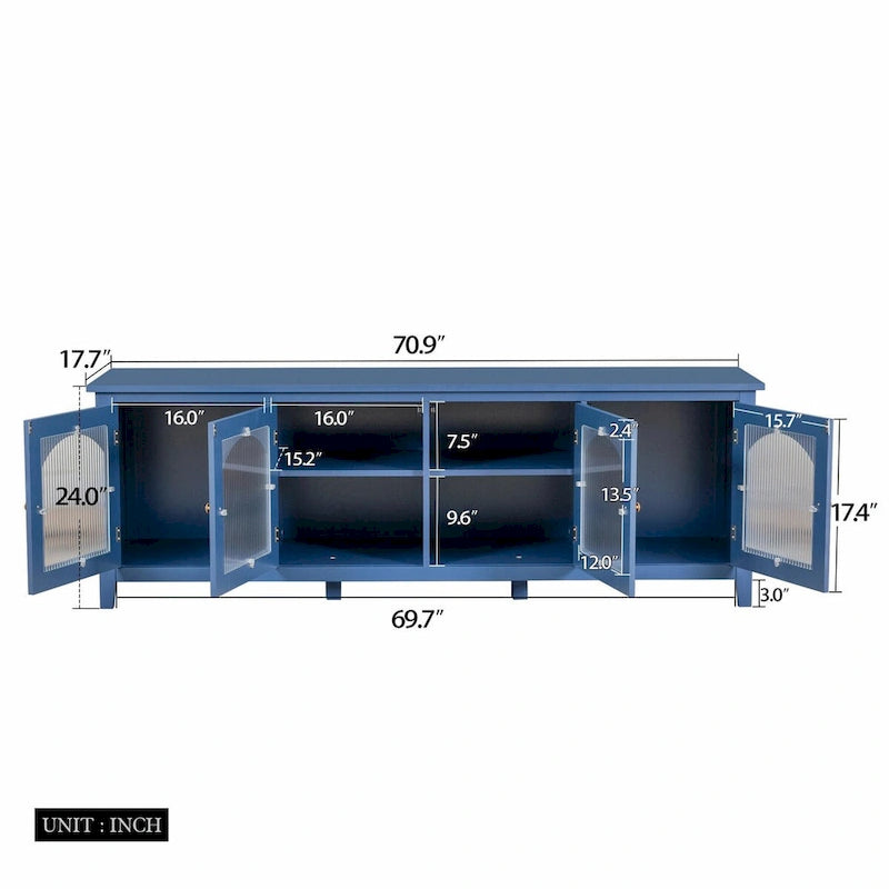 71 Zoll stilvolles TV-Lowboard Unterhaltungscenter