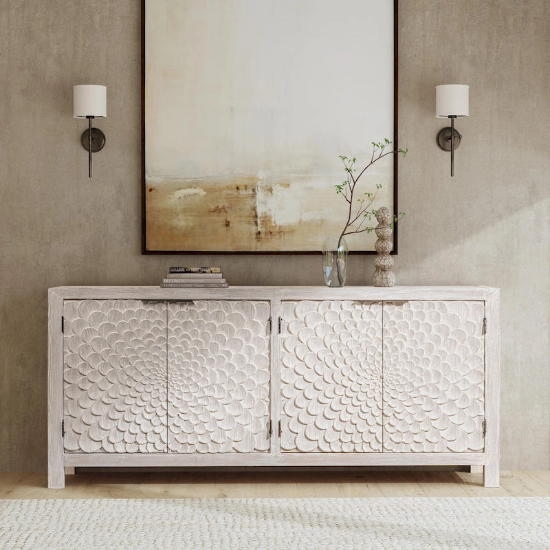 Classic Home Astrid 4-Door Sideboard Vintage Cream