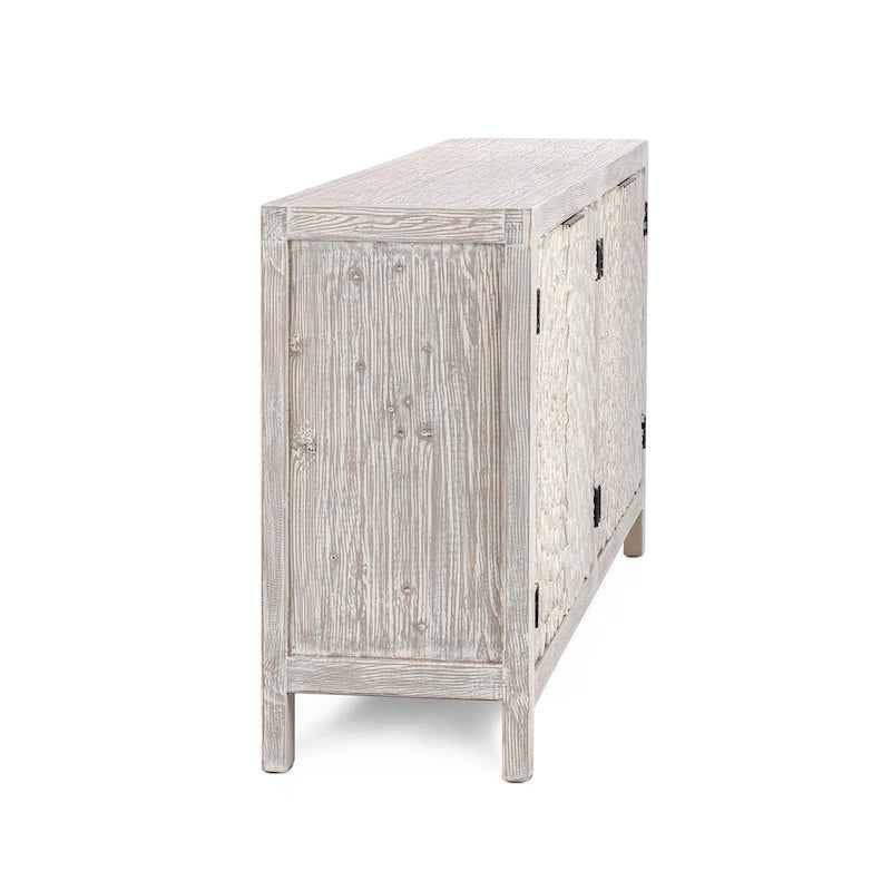 4-türiges Sideboard aus Altholz-Kiefer in Vintage Cream