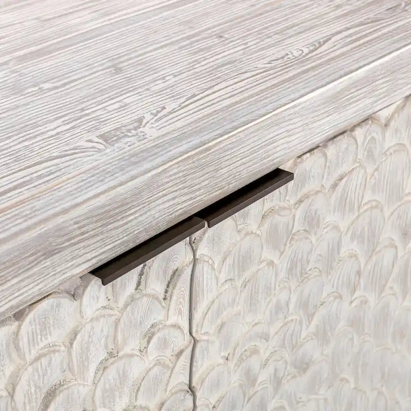 4-türiges Sideboard aus Altholz-Kiefer in Vintage Cream