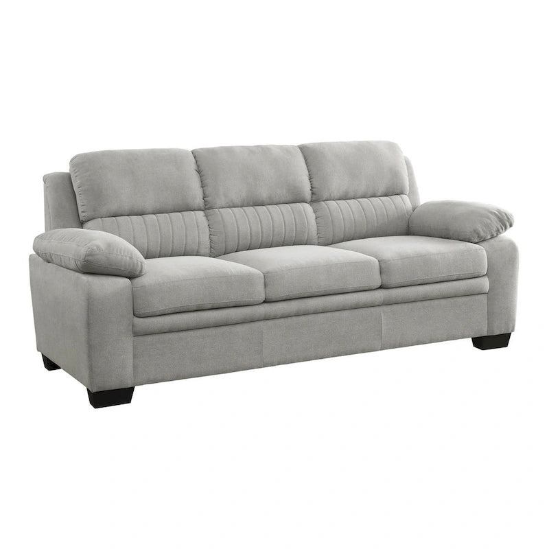 80 Zoll graues Polyester-Sofa mit Schaumstoffkissen und Massivholzrahmen