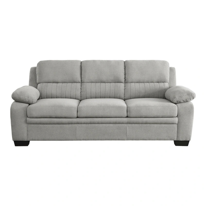 80 Zoll graues Polyester-Sofa mit Schaumstoffkissen und Massivholzrahmen