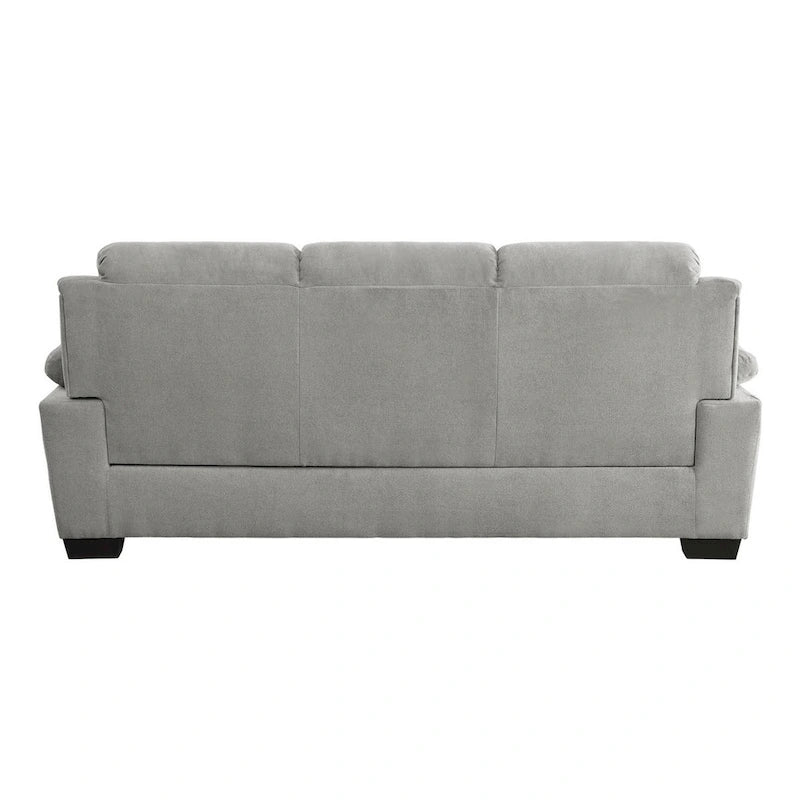 80 Zoll graues Polyester-Sofa mit Schaumstoffkissen und Massivholzrahmen
