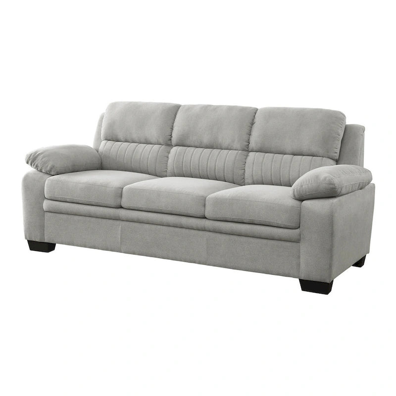 80 Zoll graues Polyester-Sofa mit Schaumstoffkissen und Massivholzrahmen
