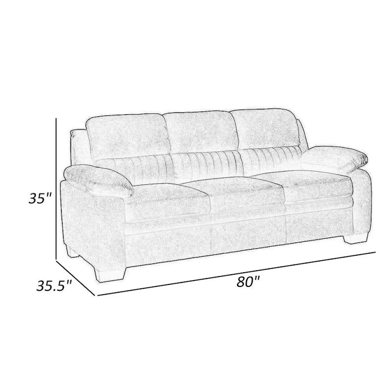80 Zoll graues Polyester-Sofa mit Schaumstoffkissen und Massivholzrahmen