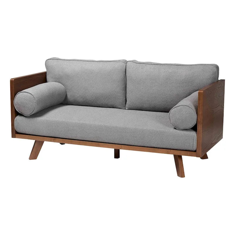 Mid-Century Modern Bouclé-Stoffsofa