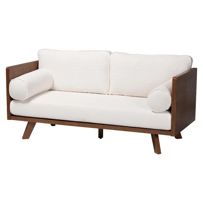 Mid-Century Modern Bouclé-Stoffsofa