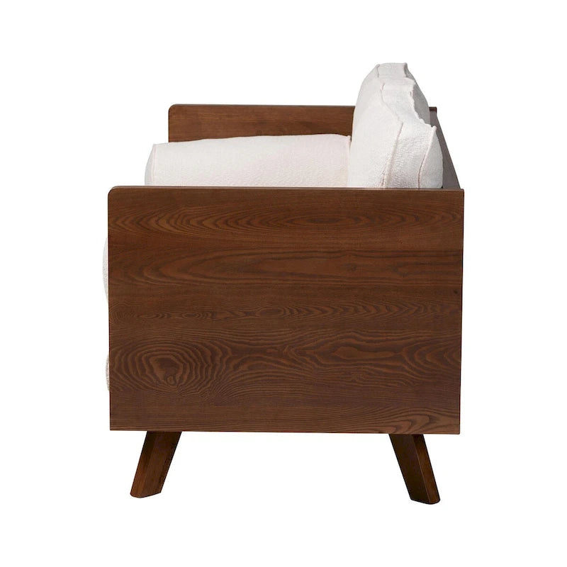 Mid-Century Modern Bouclé-Stoffsofa