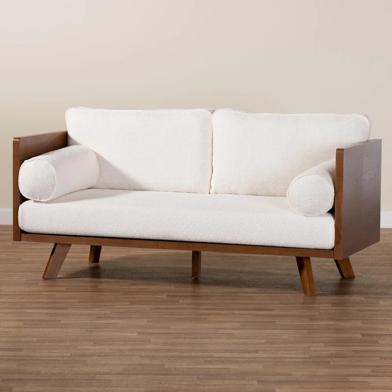 Mid-Century Modern Bouclé-Stoffsofa