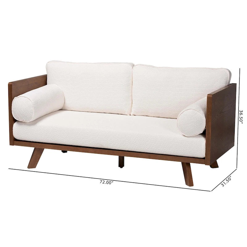 Mid-Century Modern Bouclé-Stoffsofa