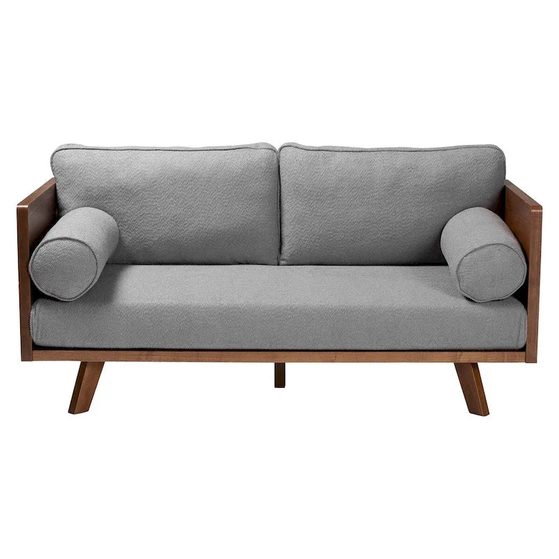 Mid-Century Modern Bouclé-Stoffsofa