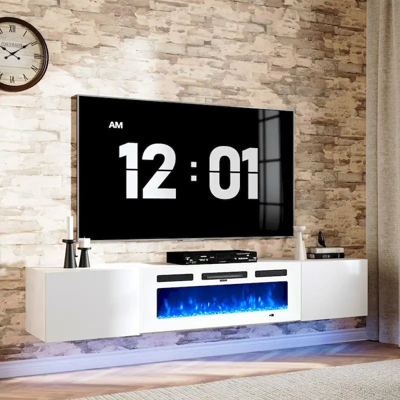 Floating TV Stand with 36 Electric Fireplace