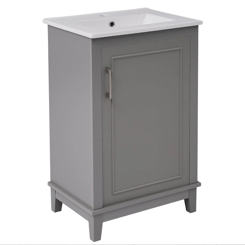 Moderner 50 cm kleiner Bad-Waschtischunterschrank mit Keramikwaschbecken